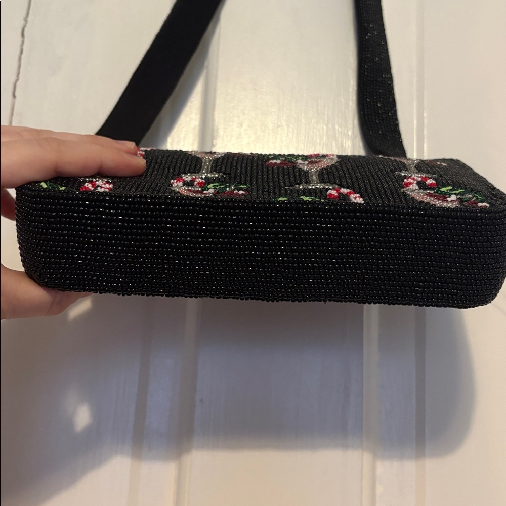 Anthropologie Fiona food & drink edition: Black Cocktail Motif Shoulder Bag NWOT - Picture 9 of 10